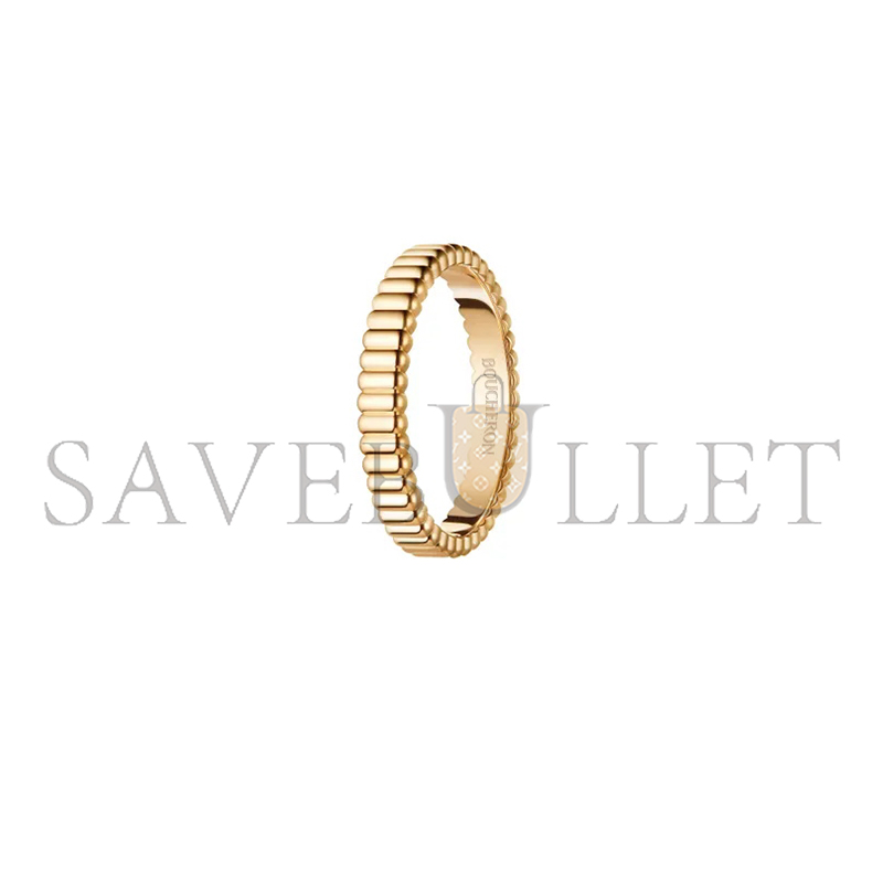 BOUCHERON GROSGRAIN YELLOW GOLD WEDDING BAND JAL01169 BOUCHERON GROSGRAIN YELLOW GOLD WEDDING BAND JAL01169